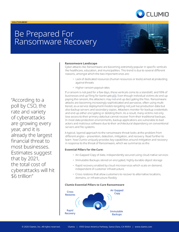 Be Prepared for Ransomware Recovery