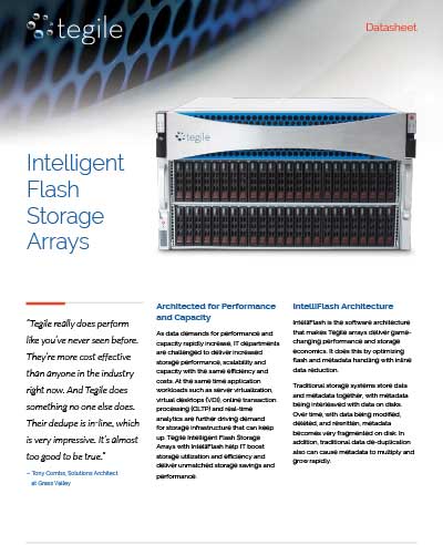 Tegile Intelligent Flash Storage Arrays